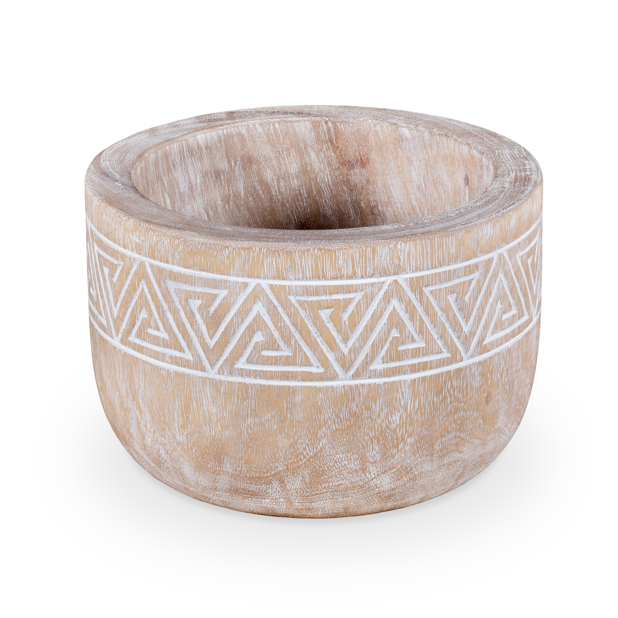 813063 VASE CARVING WHITE WASH 3020_3