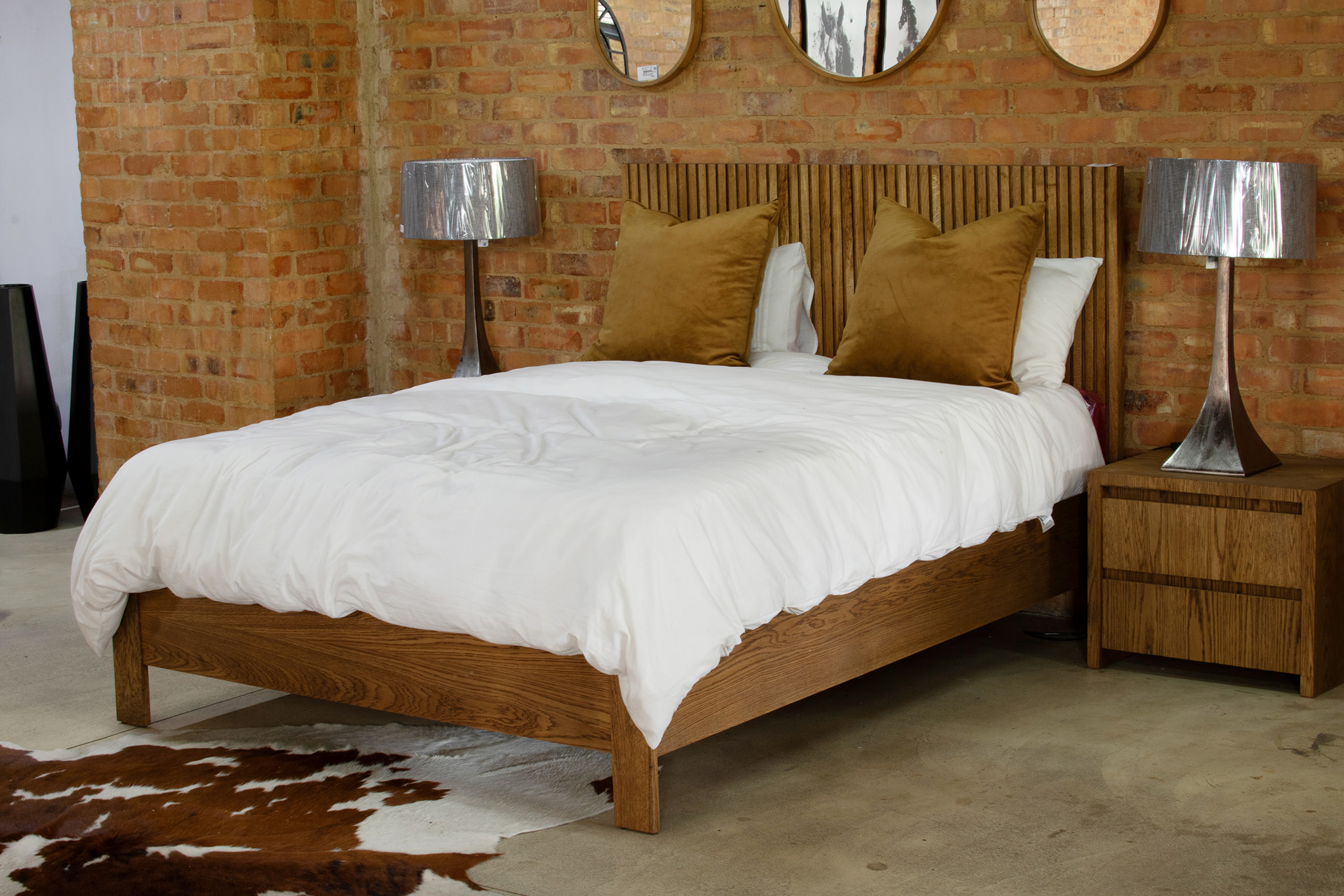 851147 BED SLATTED QUEEN XL OLD TEAK (2)