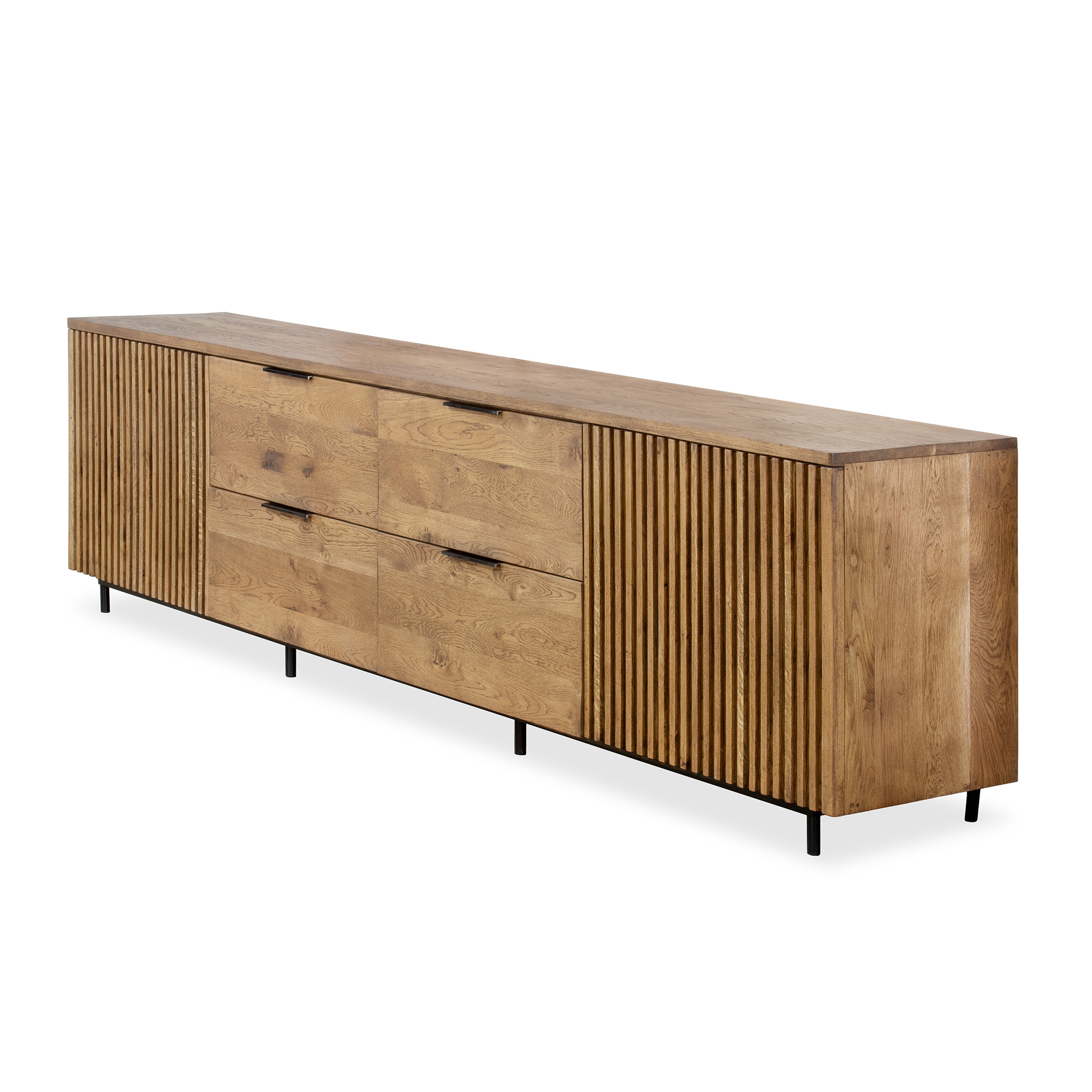 851454 SIDE BOARD SOLID OAK OLD TEAK 3000X500X800