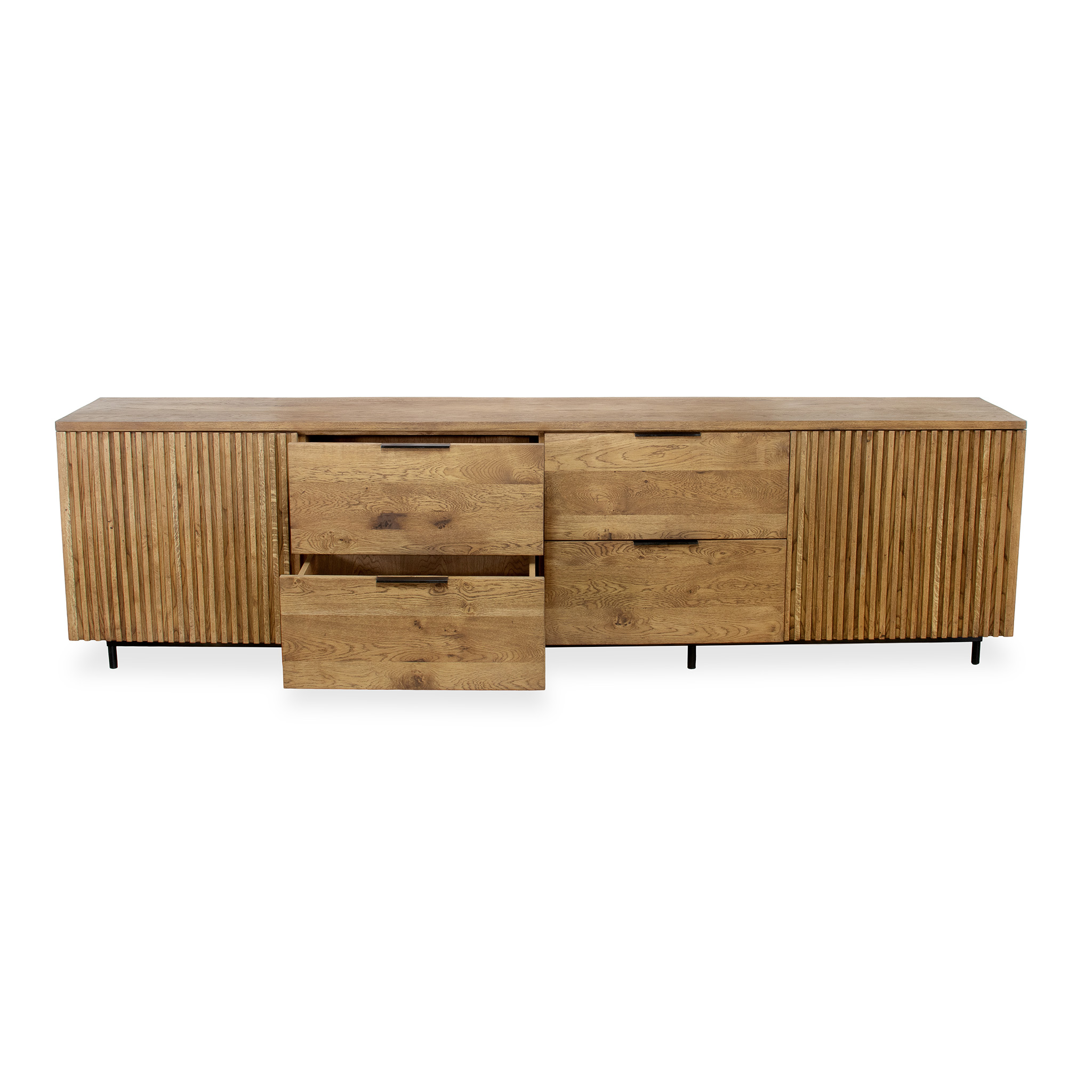 851454 SIDE BOARD SOLID OAK OLD TEAK 3000X500X800 (3)