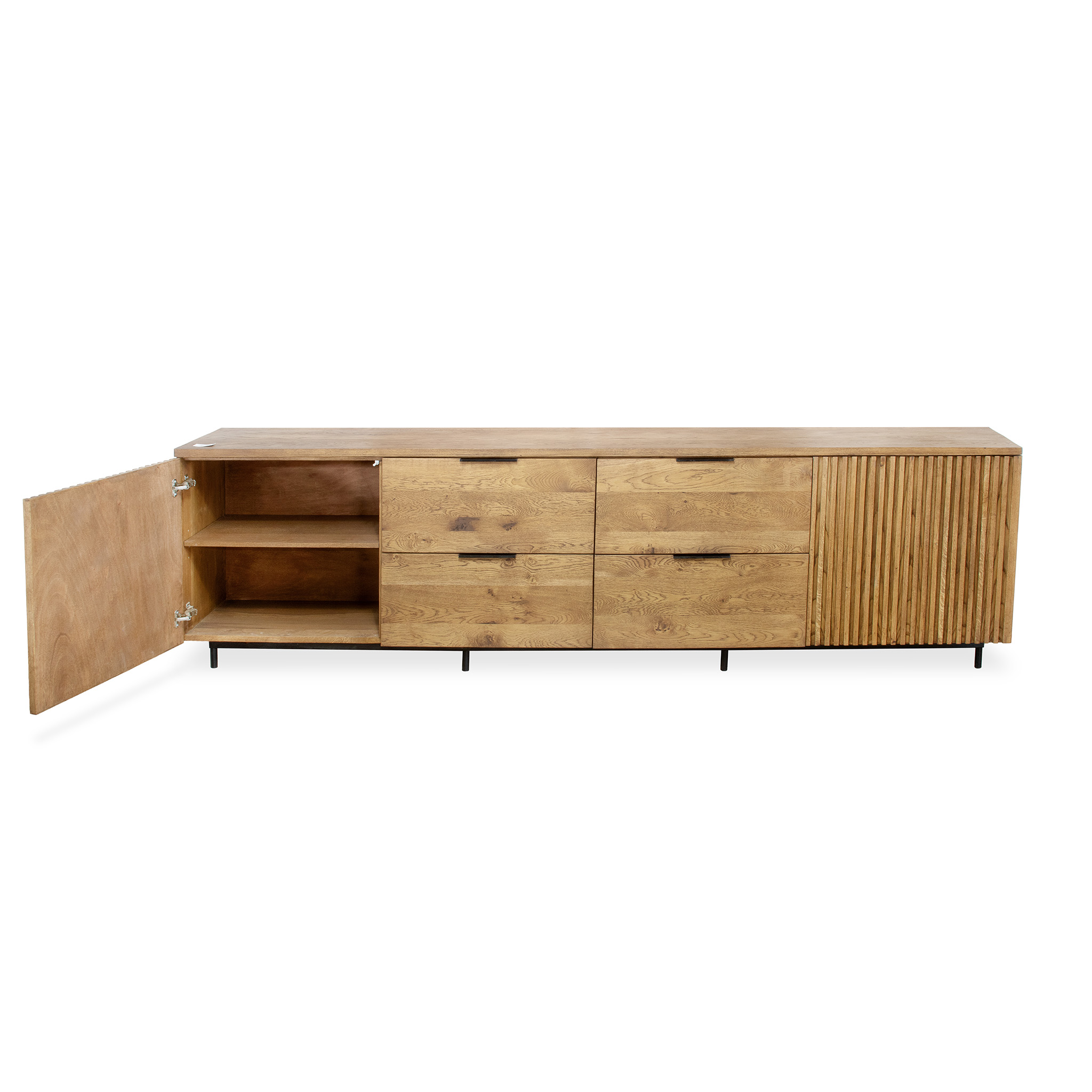 851454 SIDE BOARD SOLID OAK OLD TEAK 3000X500X800 (4)