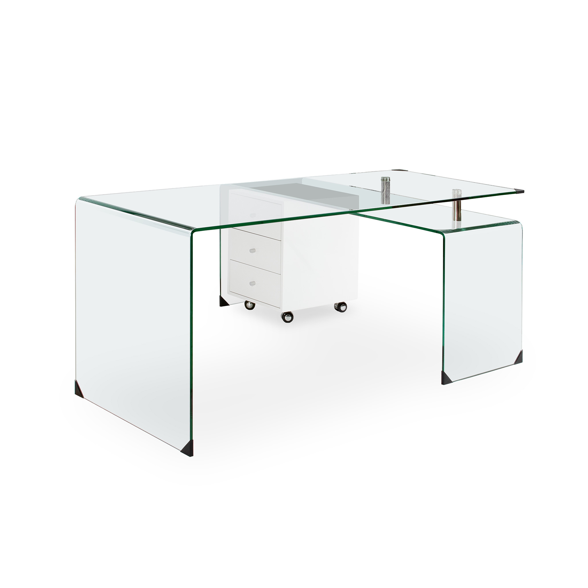 811151 DESK GLASS WWHITE PEDESTAL 170X70X73 DA1109-W (5)